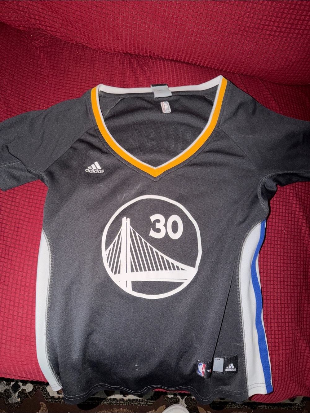 adidas Black Women's Basketball Jersey with Yellow Trim and White Logo